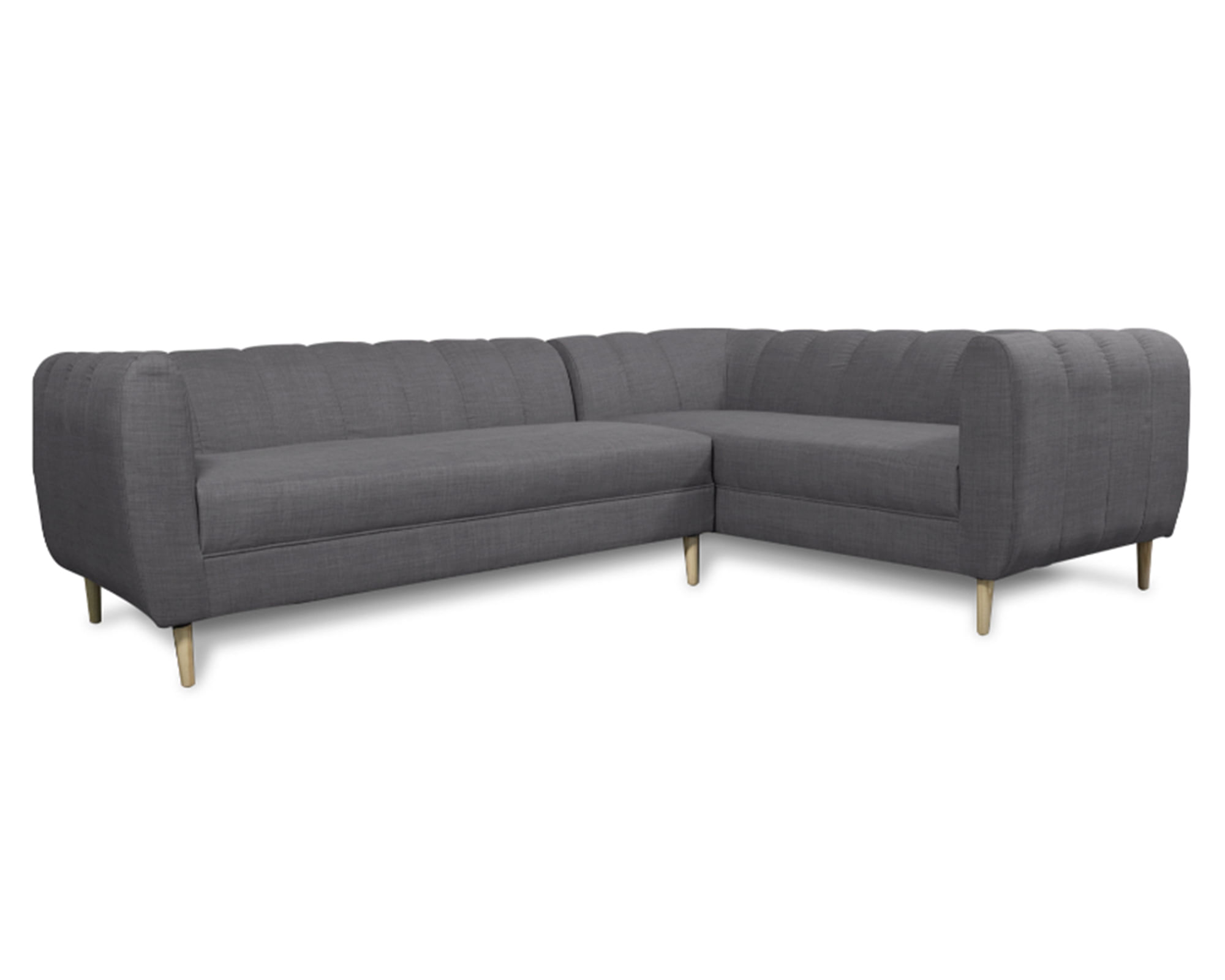 Sofás Home Seccional 3 cuerpos Lynette chenille gris