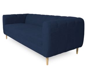Sofá 3 cuerpos Lynette chenille azul