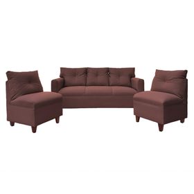 Juego de living 5 cuerpos Mateo chenille PM café