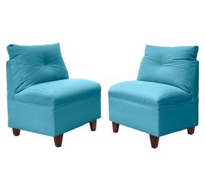 Set 2 butacas 1 cuerpo Mateo chenille PM turquesa