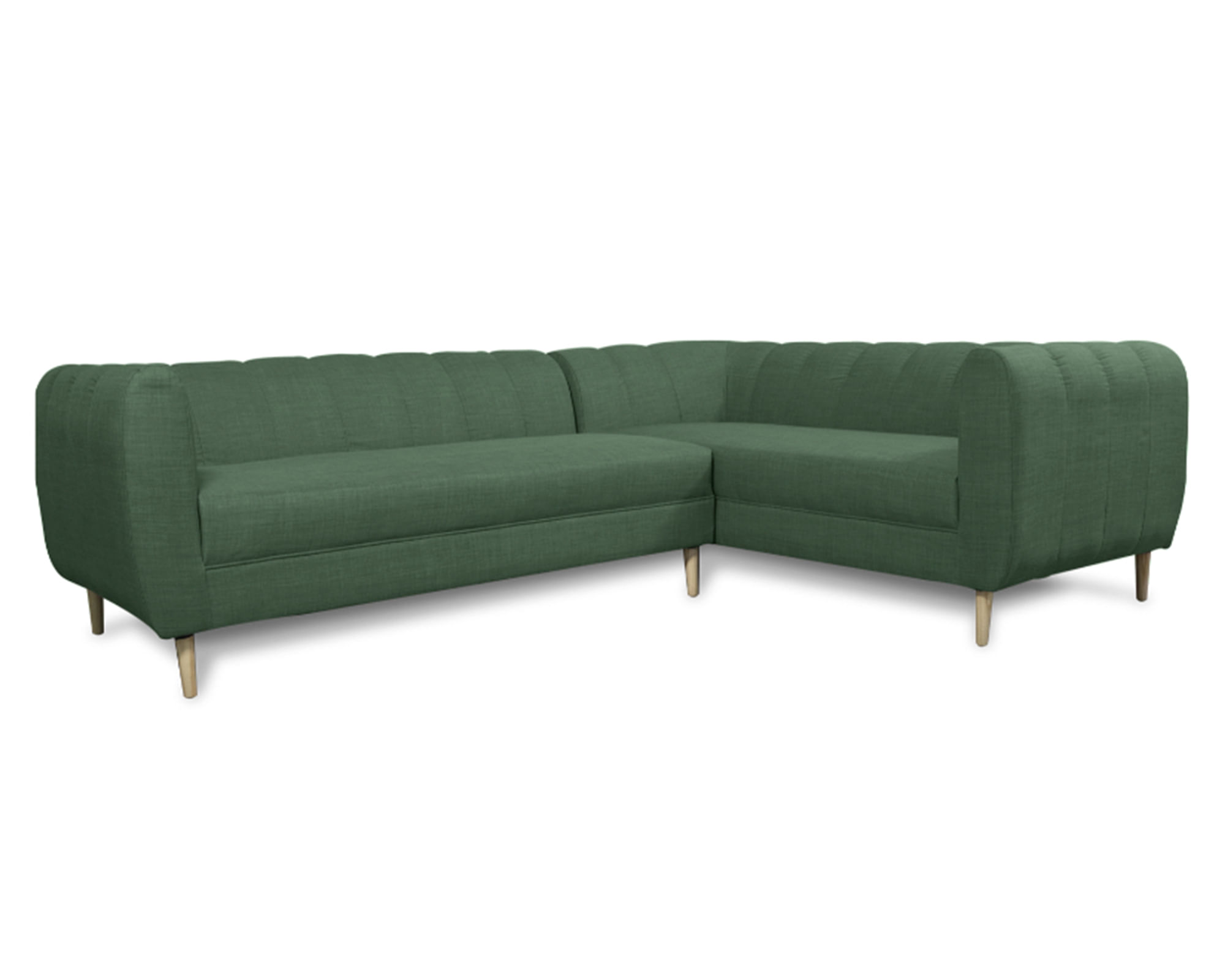 Sofás Home Seccional 3 cuerpos Lynette chenille verde