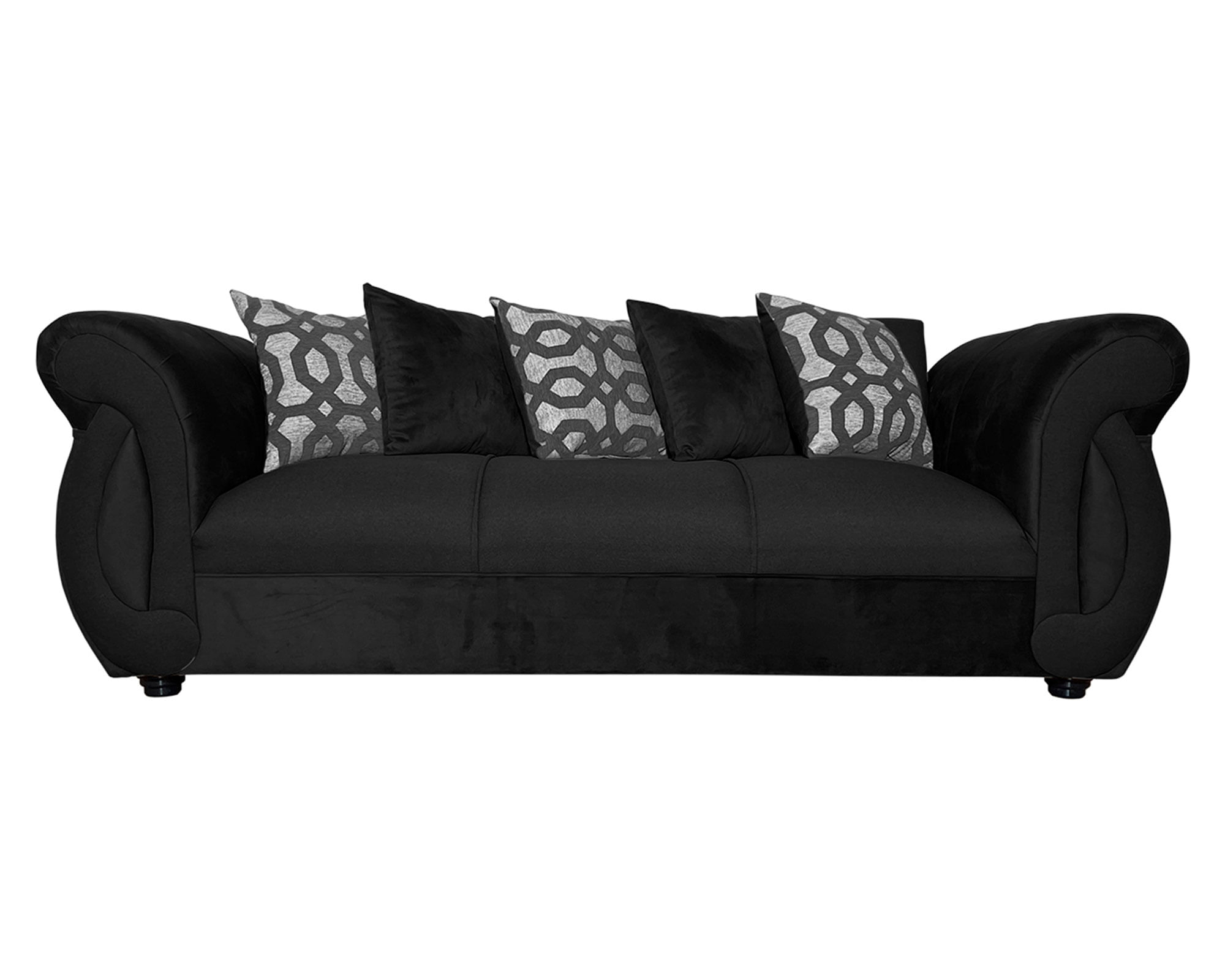 Sofás Home Sofá 3 cuerpos New Dominga negro