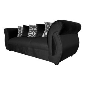 Sofá 3 cuerpos New Dominga negro