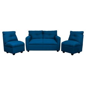 Juego de living 4 cuerpos Mateo chenille PP azul