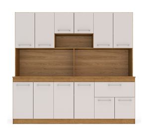 Kit cocina 12 puertas 1 cajón Buck blanco/café