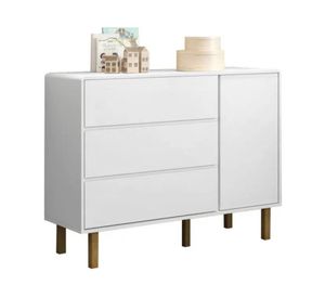 Cómoda Olivia blanco 3 cajones 1 puerta