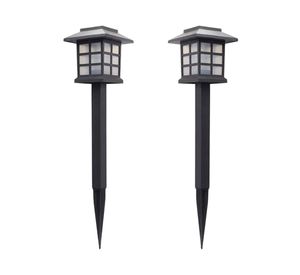 Estaca solar LED 0.6W 1L luz fría negro 2 unidades