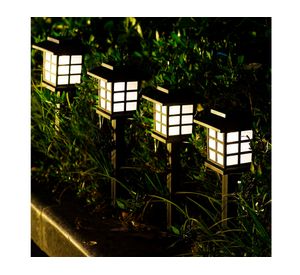 Estaca solar LED 0.6W 1L luz fría negro 2 unidades