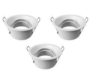 Pack 3 focos Led GU10 embutido retraído porta pessaro mr16 blanco