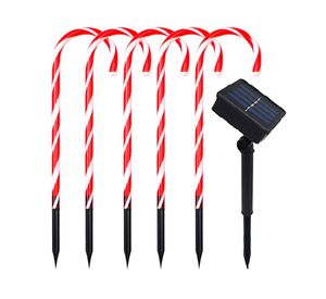 Estaca solar LED 1W 1L luz neutra Navideña rojo 5 unidades