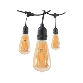 Guirnalda luces E27 Cálida 10 Ampolletas negro