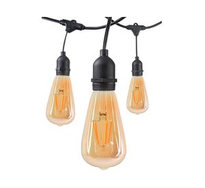 Guirnalda luces E27 Cálida 10 Ampolletas negro