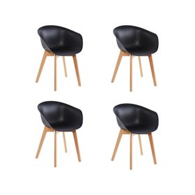 Pack de 4 Sillas Elisa negro
