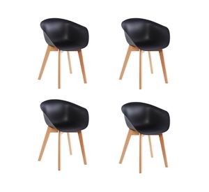 Pack de 4 Sillas Elisa negro