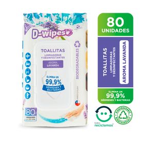 Toallas húmedas desinfectantes Multiusos lavanda 80 un