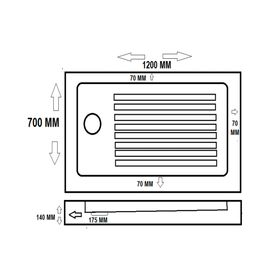 Receptáculo RECEP-6 blanco 14x70x120 cm