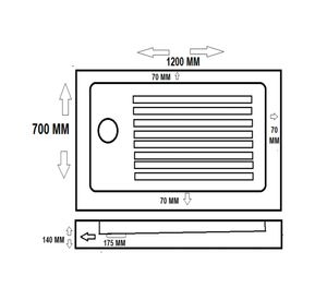 Receptáculo RECEP-6 blanco 14x70x120 cm