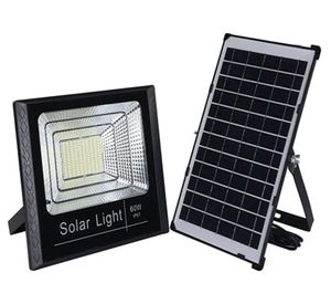 Proyector LED con panel solar negro 60W 22.5 cm luz fría