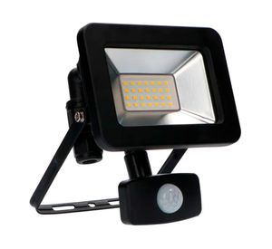 Foco sensor LED 10W 1L cálida negro