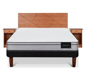 Cama europea Nuvola 2 plazas + set Villarrica caramelo
