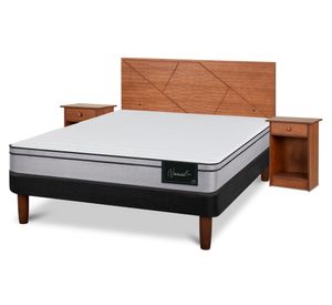 Cama europea Nuvola 2 plazas + set Villarrica caramelo