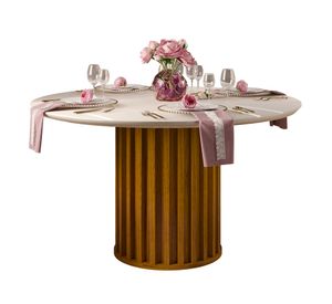Juego de comedor 136 cm viena lidia 6 sillas café/beige