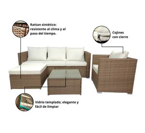 Juego living terraza Estefania 5 personas