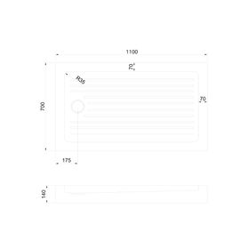 Receptáculo ducha RECEP-5 14x70x110 cm