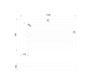 Receptáculo ducha RECEP-5 14x70x110 cm