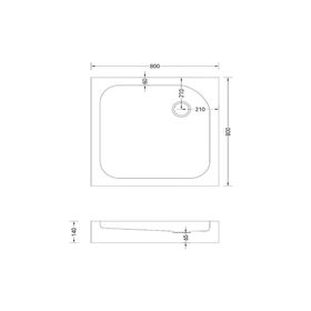 Receptáculo ducha cuadrado RECEP-2 14x80x80 cm