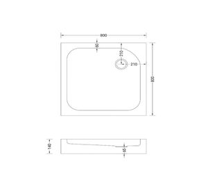 Receptáculo ducha cuadrado RECEP-2 14x80x80 cm
