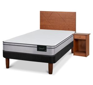Cama europea Nuvola 1 plaza + set Villarrica caramelo