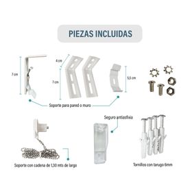 Cortina roller dúo sin cenefa 120x250 cm blanco