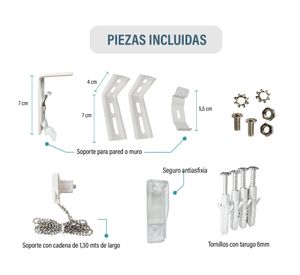 Cortina roller dúo sin cenefa 120x250 cm blanco