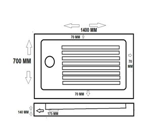 Receptáculo RECEP-8 blanco 14x70x140 cm