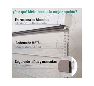 Cortina roller Dúo con cenefa 90x250 cm gris