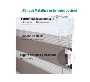 Cortina roller Dúo con cenefa 180x165 cm tostado