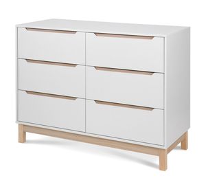Cómoda Elena natura/blanco 6 cajones
