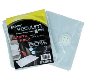 Bolsa ahorra espacio SB-30250 transparente 45x70 cm 3 un.