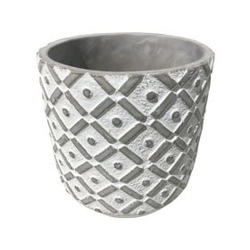 Macetero Rombo textura cemento 13.5x13 cm