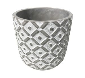 Macetero Rombo textura cemento 13.5x13 cm