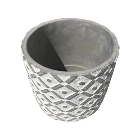 Macetero Rombo textura cemento 13.5x13 cm