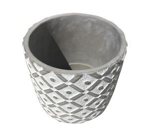 Macetero Rombo textura cemento 13.5x13 cm
