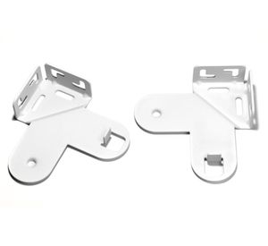 Soporte cortina escuadra doble 9x9x4.5 cm blanco