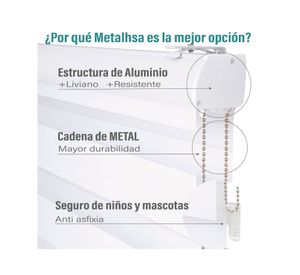 Cortina roller Dúo con cenefa 120x165 cm blanco