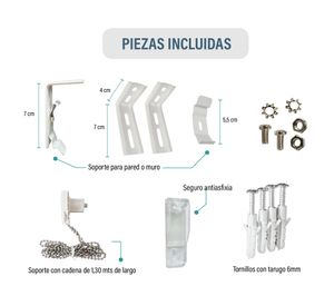 Cortina roller dúo sin cenefa 200x250 cm blanco