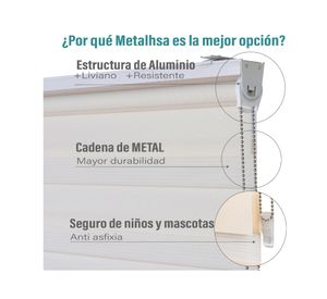 Cortina roller dúo sin cenefa 200x250 cm beige