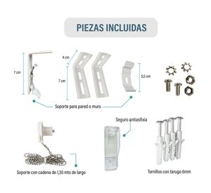 Cortina roller dúo sin cenefa 200x165 cm blanco