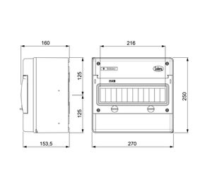 Tablero sobrepuesto 12 módulos R1312 125A 400VAC