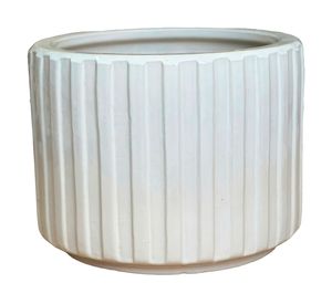 Maceta L Ribbed asso blanco 33 cm